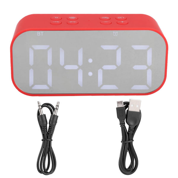 AEC Alarmklockshögtalare BT501 Utomhus Bluetooth Musikhögtalare Bluetooth5.0 Röd