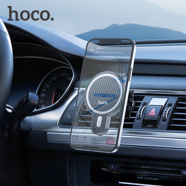 hoco. CA85 magnetic suction wireless charging car bracket for iPhone13 mobile phone navigation outlet bracket
