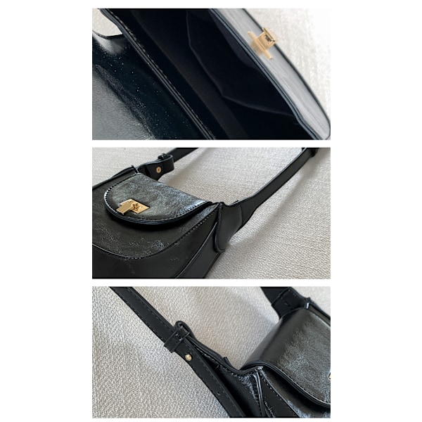 Retro Håndveske Skjellveske Jente Nisje Lås Klaff Lett Skulderveske Crossbody Liten Veske