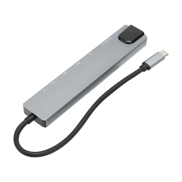 8-in-1 USB-C-keskitin, erittäin nopea tiedonsiirto, PD-lataus, USB-C-Ethernet-keskitinsovitin kotitoimistoon ja matkustamiseen