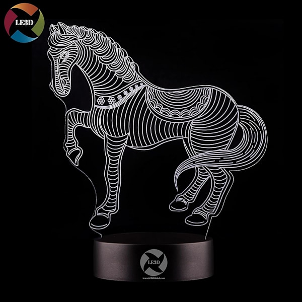 3D Optisk Illusion Natlampe - 7 LED Farveskiftende Lampe - Køligt Blødt Lys Sikker for Børn - Skaber Fantastiske Drømme