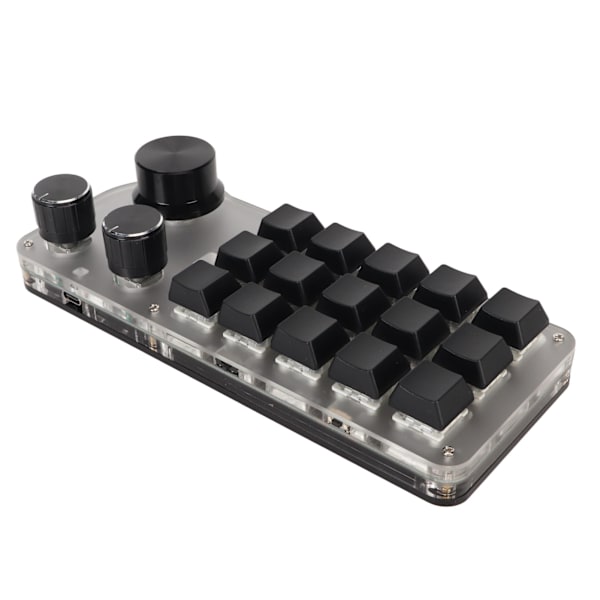 USB Mini 15-tangenters tangentbord med 3 knappar Typ C Trådbunden Bluetooth 2.4G Trådlös Tre anslutningslägen DIY Programmerbart tangentbord