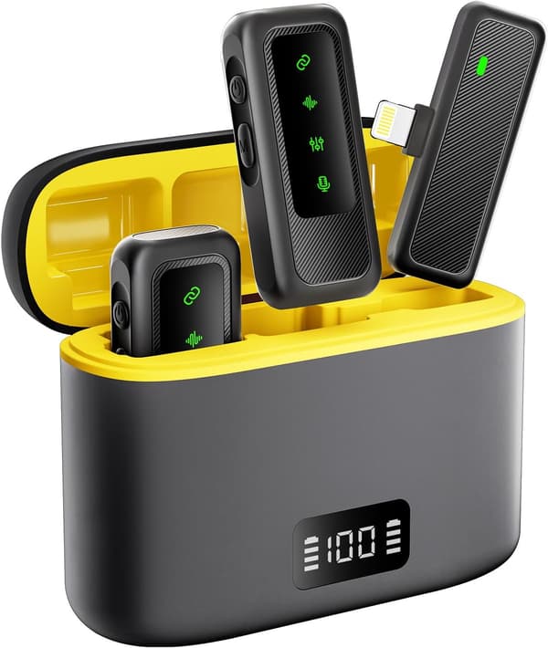 Trådløs Lavalier Mikrofon med Opgraderet Støjreduktion til iPhone/Android, Mini Mikrofon, Klips på Lapel Mic (USB Type-C interface)
