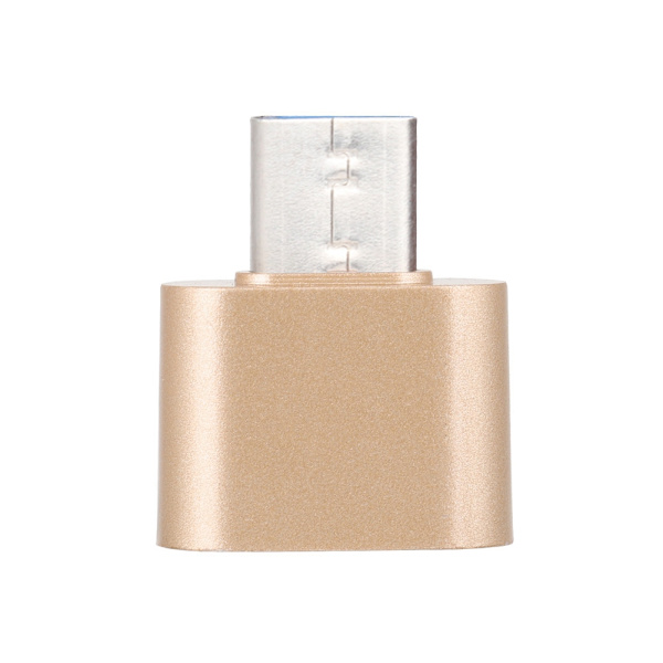 3PCS Bärbar Mini Metall USB3.0 till Typ-C OTG-Anslutningsadapter (Guld)