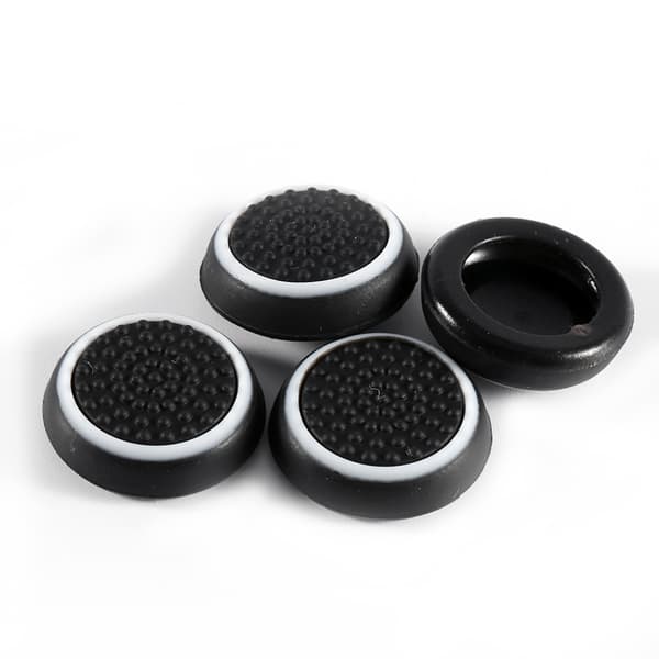 4 st silikon spelkontroll joystick keps tumgreppsskydd för PS3 PS4 XBOX vit