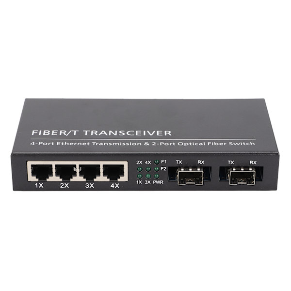 Ethernet Media Converter RJ45 10/100/1000M 2 Fiberoptik 4 Portar Adaptiv SFP för IEEE802.3Z / AB 1000Base‑SXLX