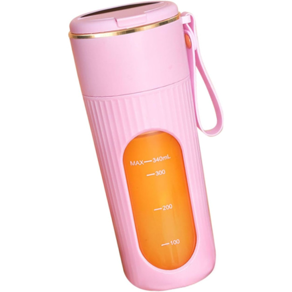 Bärbar Juicepress & Mixer för Smoothies 340ML Juicepressar Mixers Multifunktionella Fruktmixers med LED-Display Pink