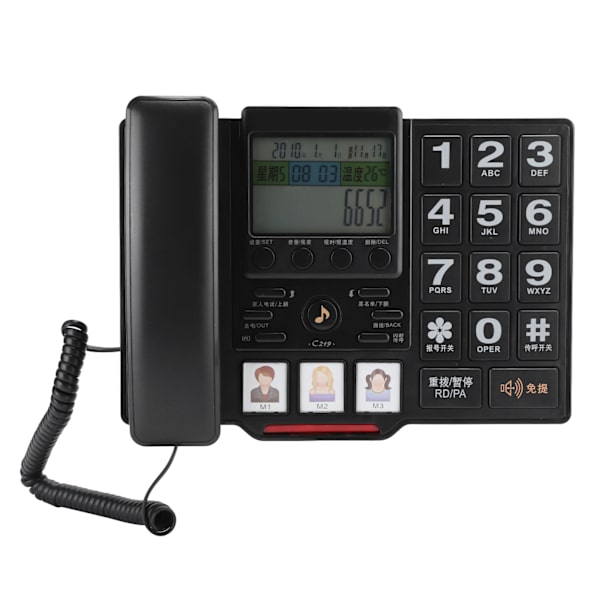 C219 Hjemmetelefon Anonymnummer Opbevaring Volumen Justerbar til Kontor