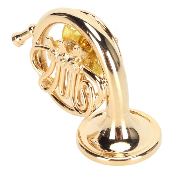 Kultainen miniatyyri sarven muotoinen rintaneula rintaneula vaski mini-soitin rintakoru säilytyslaatikolla