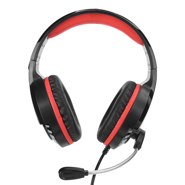 Gaming Headset M18 Stereo Lyd USB Kablet Farve Lys til Computer med MikrofonSort og Rød