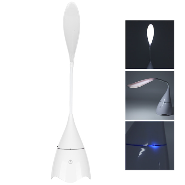 T11 USB-laddningsbar LED-bordslampa Högtalare Bärbar skrivbordslampa Högtalare för Bluetooth (Vit)