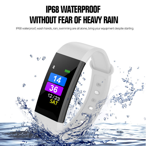 Bluetooth Sport Running Smart Watch Armbånd Fitness Aktivitet Tracker Armbånd Monitor (Hvid)