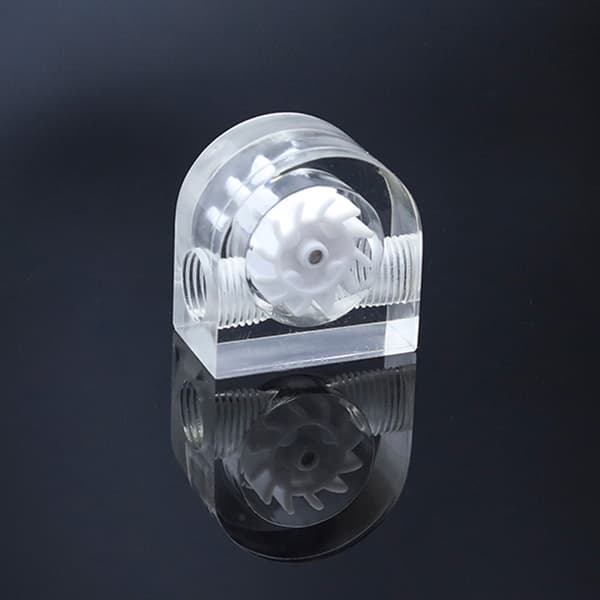 Vannkjøling Flow Meter 12 Impeller Halvsirkel Dobbelt Hull Datamaskin Tilbehør Hvit Svart Blå(Hvit )