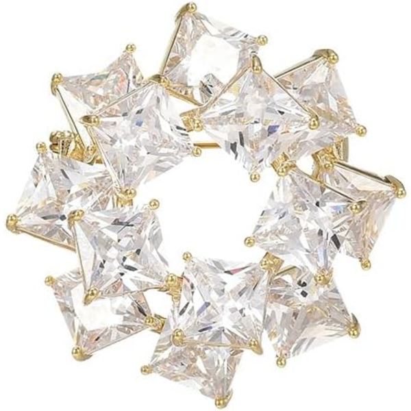 Pins for kvinners mote, skinnende snøfnugg store vakre blomsterbrosjer smykker for kvinner blomsterserie brosjer og nåler designer damekostyme Sparkling