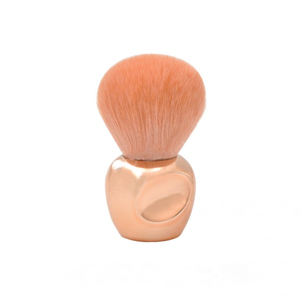 1 stk Lille æble rosa guld håndtag løs pudderbørste， manuel blush makeup børste fiber hår nybegynder skønhed makeup værktøj