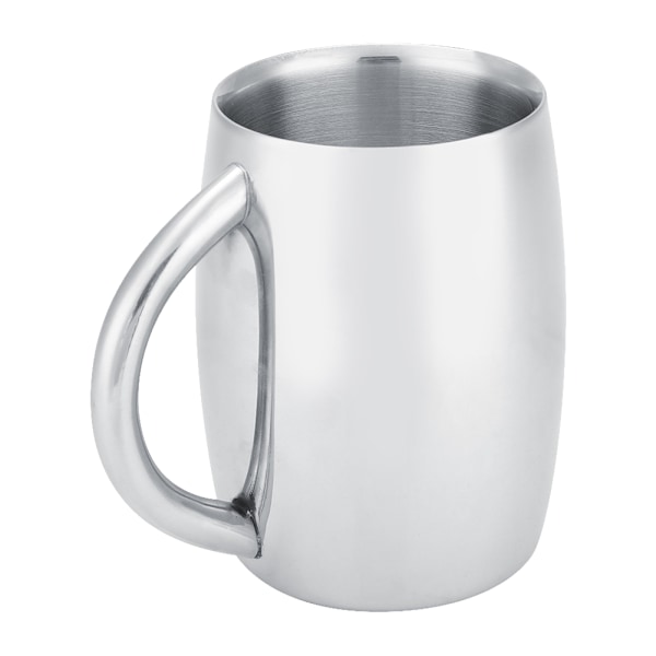 1 stk rustfritt stål dobbeltvegget kaffekopp ølkrus tekopp med håndtak for kjøkkenutstyr (#2)
