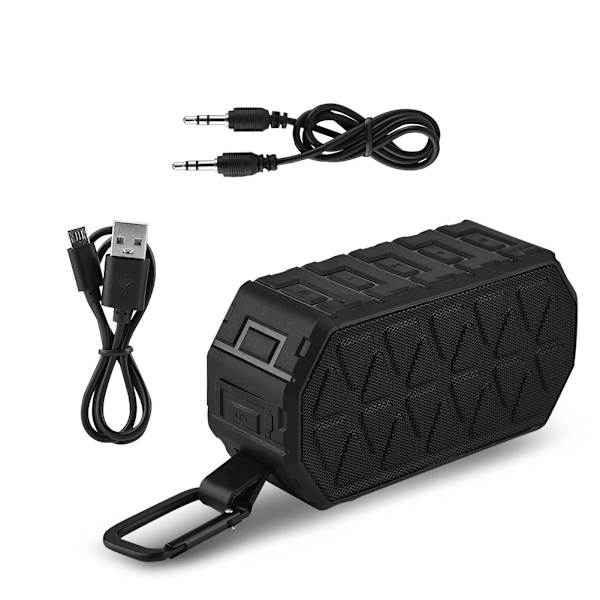 Bärbar Vattentät Trådlös Bluetooth V4.2 Högtalare Stereo Tung Bas Högtalare AUX