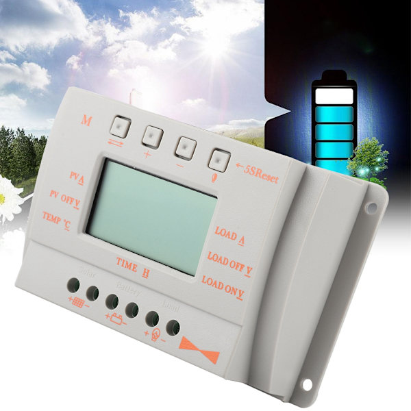 12V intelligent solcellsladdningsregulator MPPT solcellsladdningsregulator med LCD-display (20A)