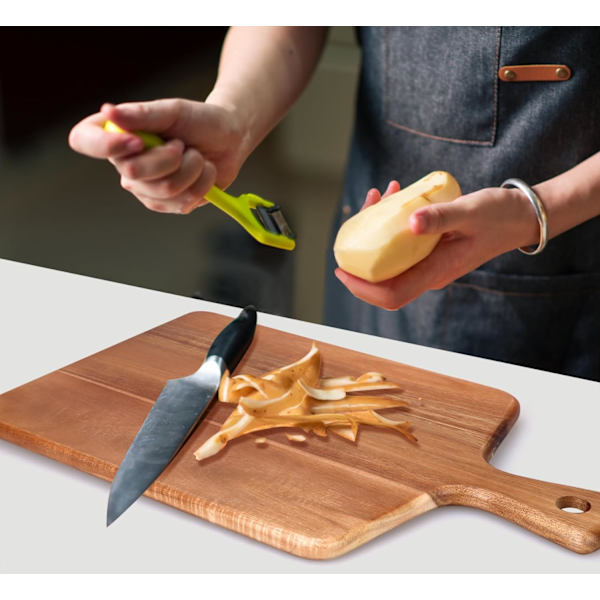 Acacia treskjæringsbrett med håndtak Beste ost for Charcuterie-brett Kjøkken Trefjøl for kjøtt Grønnsak Brød Frukt Serveringsbrett W