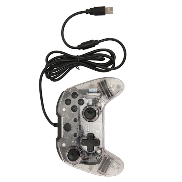 Kablet Game Controller Dual Vibration RGB Transparent Shell Gamepad Joystick til Xbox PC Hvid