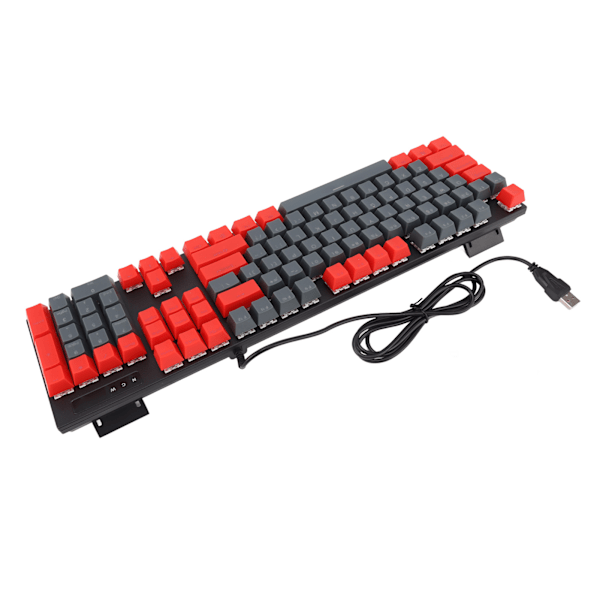 Mekanisk tastatur 104 taster RGB bakgrunnsbelyst ergonomisk dual farge programmerbar spilltastatur for PC bærbar grå og rød blå bryter