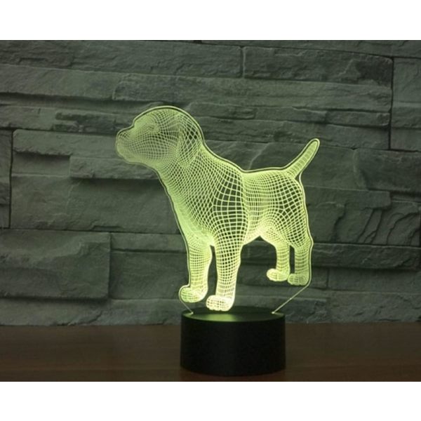 3D Valp Fjärrkontroll 16 Färger Nattlampor Illusion Akryl LED Bord Sänglampa Barn Sovrum Skrivbords Dekoration Födelsedagspresenter Leksak för Barn