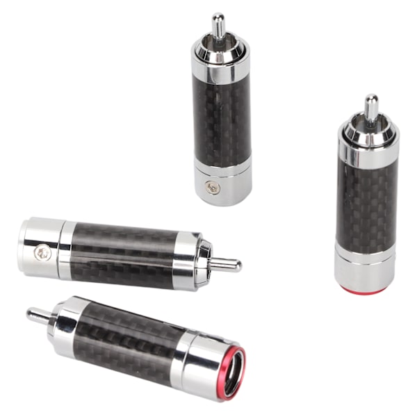 RCA Sound Plug - Holdbar Forkromet Kulfiber Lotus Lydforstærker Kabel Stik til Lydledning