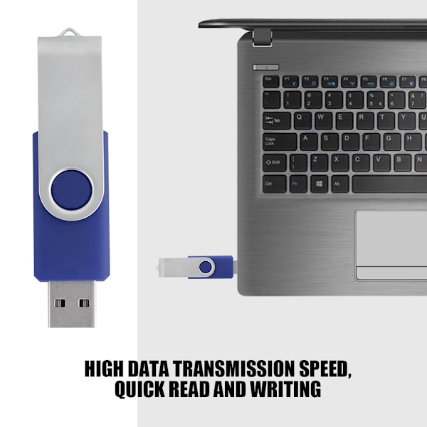 Roterbar USB 2.0-minne med godisfärger, tummenhet, flash-enhet, U-skiva (blå 16 GB)