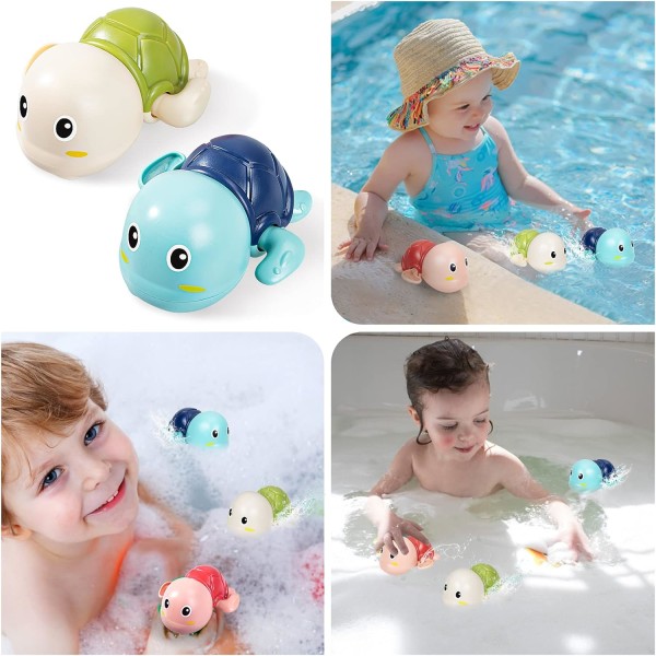 Gå gå! Sødt badelegetøj til badeskildpadder til småbørn og børn (3 stk)