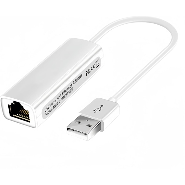 USB til Ethernet-adapter med PXE, MAC-adressekloningsunderstøttelse (Ethernet til USB 2.0-adapter, Ethernet-adapter til bærbar computer) Understøtter 10/100 Mbps Ethernet