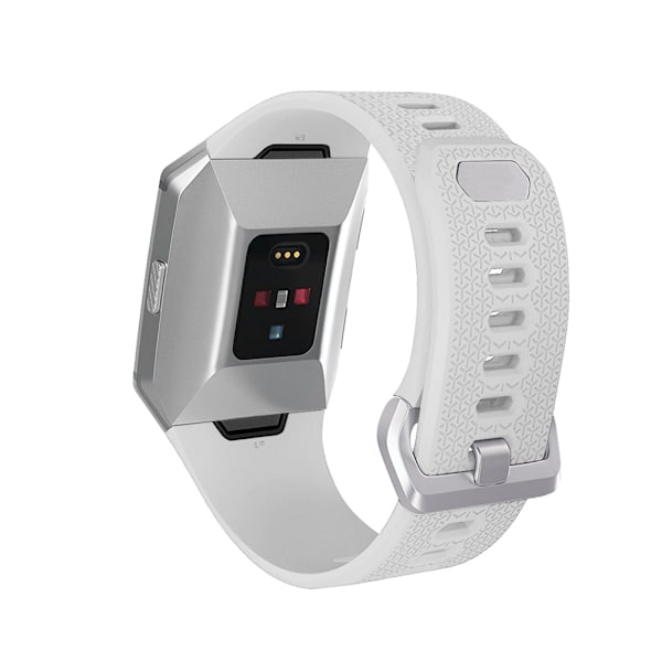 Silica Gel Watchband Rem til Smart Armbånd, Rem til Fibit Ionic (Hvid L)