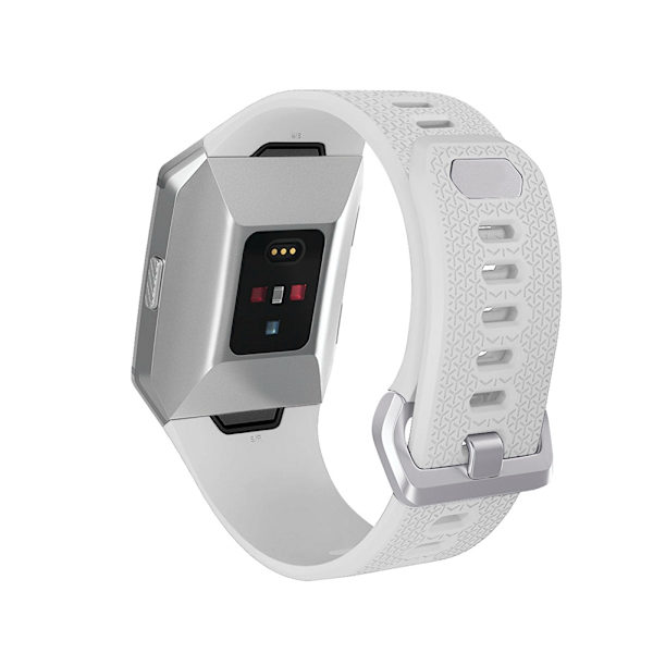 Silikonarmband för smartklocka, ersättning för Fibit Ionic (vit, stor)