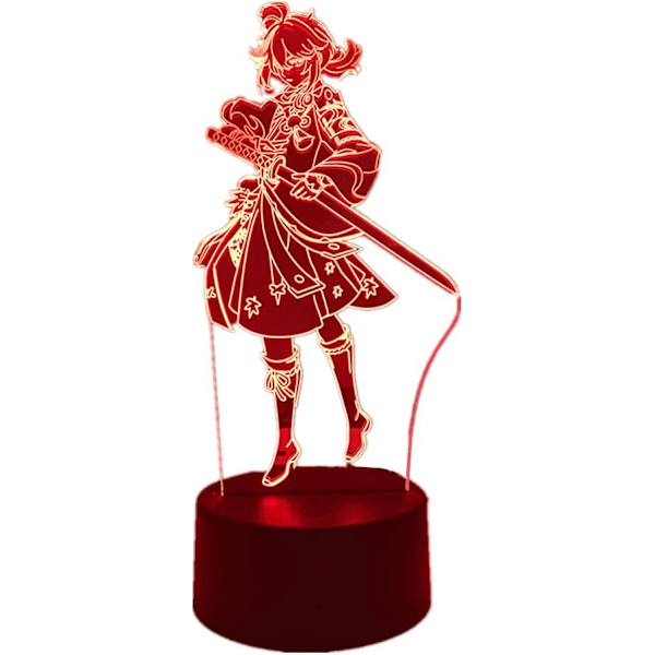 Genshin Impact Kaedehara Kazuha 3D Lampe Anime LED Nattelys for Barnerom Innredning Belysning 16 Farger Dimmbar med Fjernkontroll USB Bordlampe