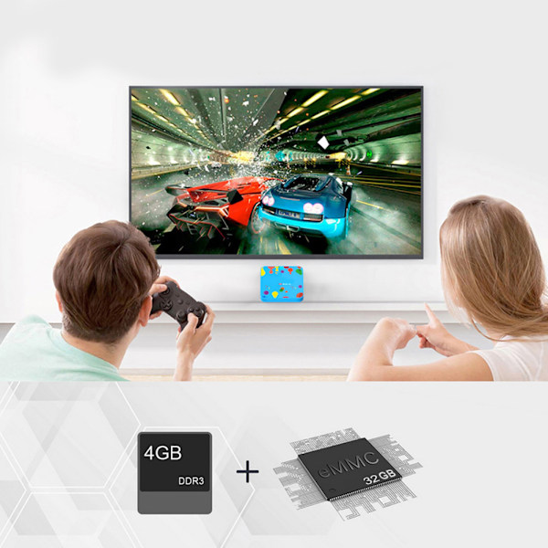 H96 mini H6 4+32GB Smart Set Top Box HD Web Player TV Box kaukosäätimellä