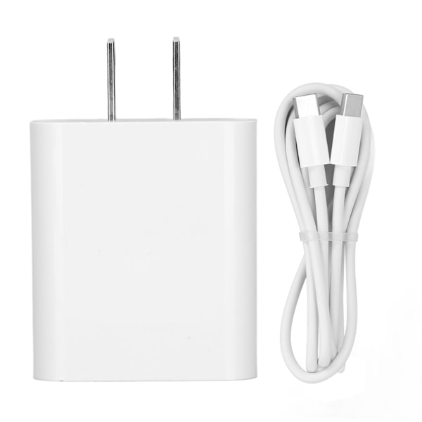 QC3.0 18W PD Hurtiglader Dual Port Hurtiglader med Type C til Type C-kabel for Smarttelefon 100-240V US-plugg