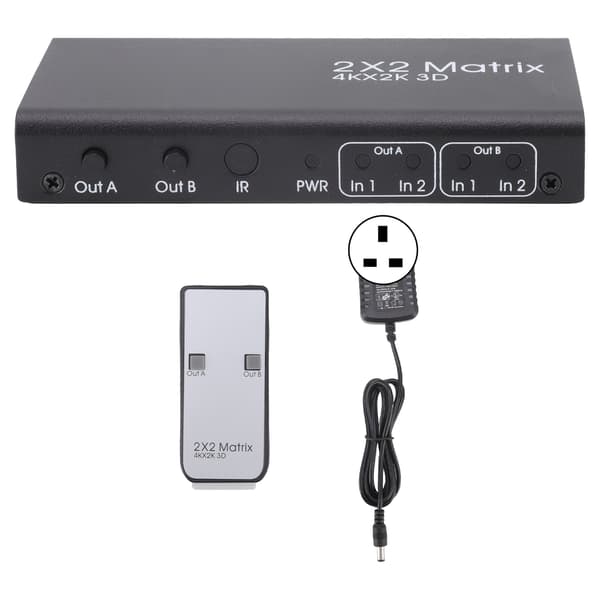 HD Multimedia Interface-växlare 2 in 2 Out 4K 30Hz Auto High Definition Multimedia Interface Selector Hub