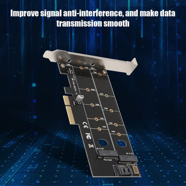 PCI-E MB2 M.2 Dobbel Nettverkskort Riserkort NIC Adapterkort for Datamaskin
