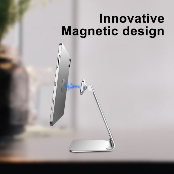 Magnetisk Tablet Stativ Justerbar, Universal Desktop Stativ, Multi-Vinkel Aluminium Tablet Holder til Telefoner, iPad, Samsung osv.