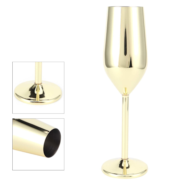 200 ml:n gobletti, ruostumattomasta teräksestä valmistettu samppanjalasi, juomakupit baariin/juhliin/piknikille (Gold Plated )