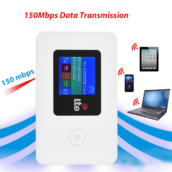 4G-modeemi WiFi-reititin 2,4 GHz 150 Mbps:n tiedonsiirtonopeudella Mobiili WiFi-hotspot