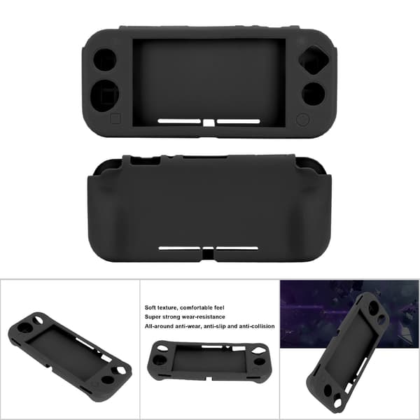 Silikonebeskyttende etui til spillekonsol med greb, skridsikkert tilbehør til Switch Lite (grå)
