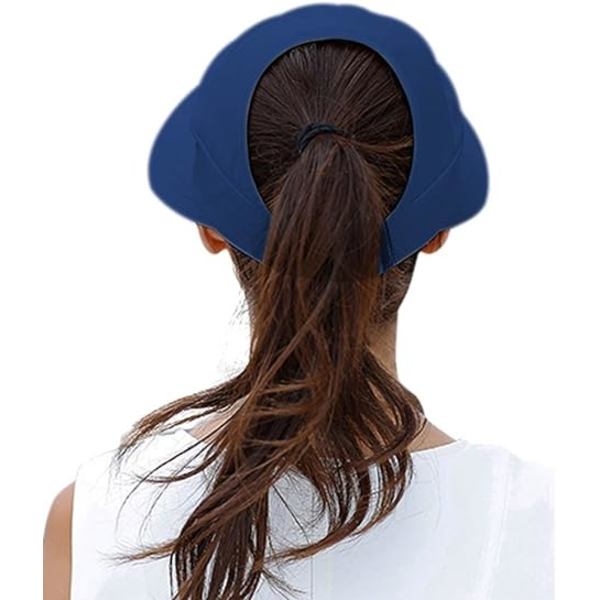 Solhatte til kvinder med bred skygge, UV-beskyttelse, solhatte, strandhatte, pakkelige solhatte navy blue