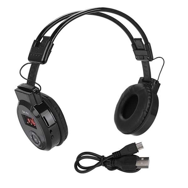 Portable Sports Wireless Headset FM Audio Music Display Headphone