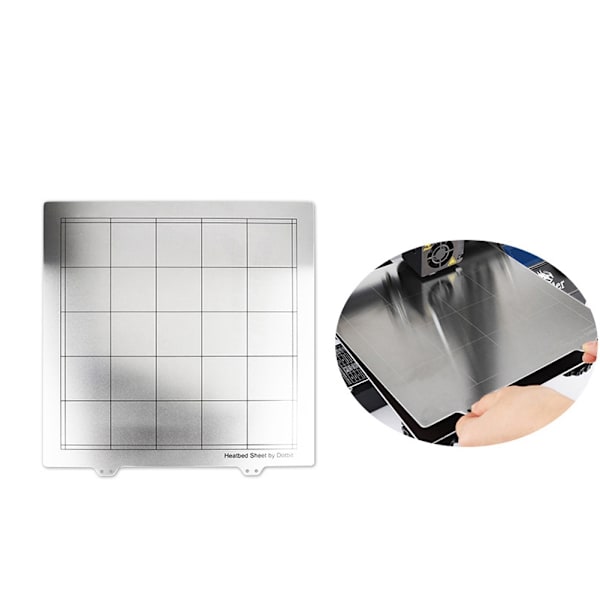 300*300mm Varmt Seng Stålplade (Sølv) + Platform Magnetisk Mærkat (Sort) 3D Printer Tilbehør