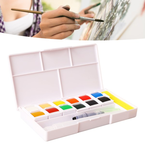 Professionelt akvarelfarvesæt 12 farver bærbart rejseakvarelsæt til børn, der maler