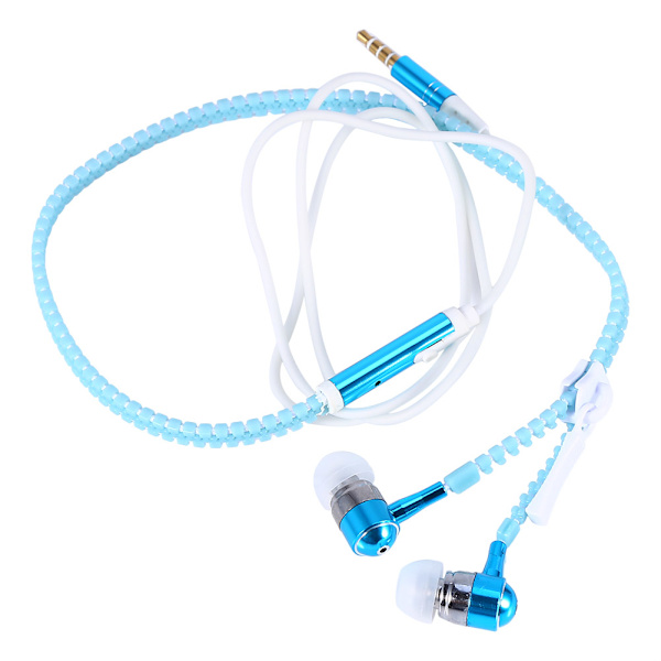 Glow In The Dark Hodetelefoner Lysende Glidelås In-Ear Headset Øretelefon Ørepropp JS