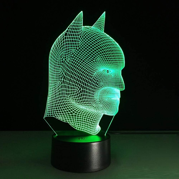 Batman 3D Lampe Værelse Soveværelse Dekorativ Natlys Multi 7 Farveændring USB Kabel Smart Touch Knap LED Skrivebord Bordlampe Børn
