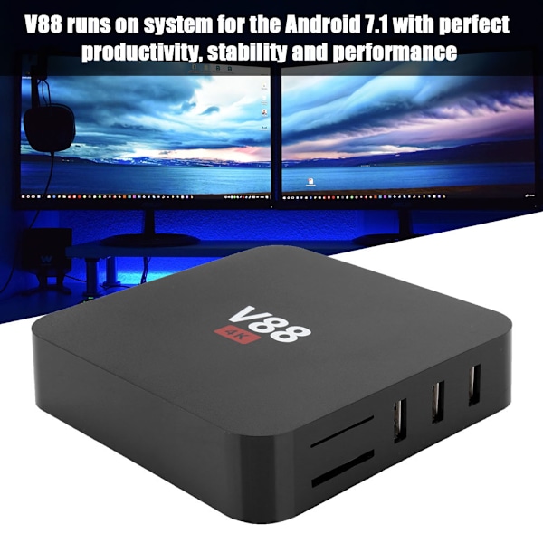 V88 1G+8G USB Smart TV BOX for Android 7.1 RK3229 Quad core CPU 2160P 5V 2A