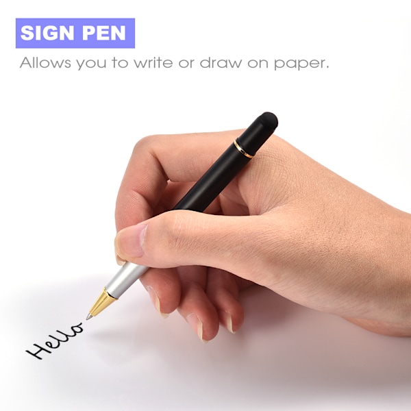 Universal udskiftning kapacitiv touch screen stylus pen sign pen 2 i 1 til telefon/tablet