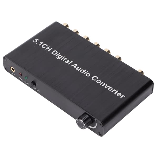 AY77 5.1CH DAC-konverter Audiodekoder Digital optisk koaksial til Toslink til RCA 3,5 mm stik til Xbox til PS4 til TV